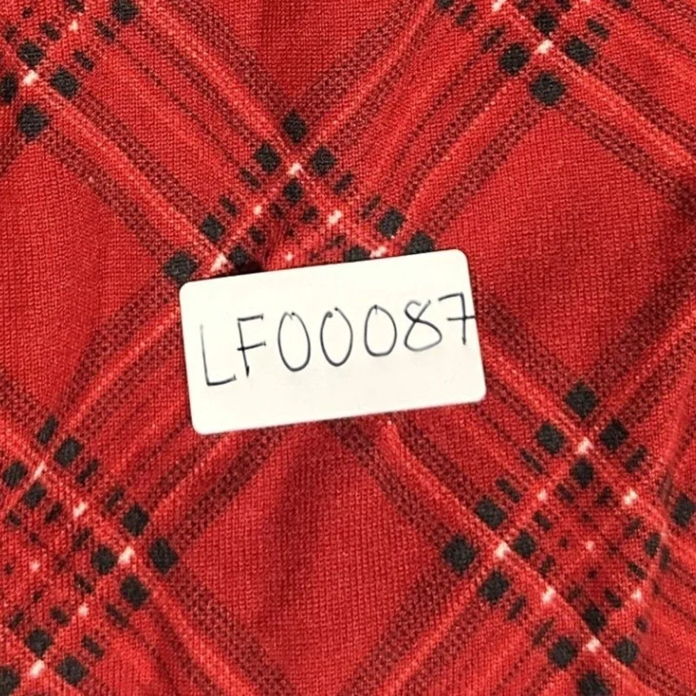 Maurices‎ Sleep Pajama Joggers 1X Red Plaid Ribbed Knit Drawstring Waist